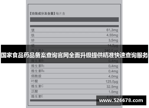 国家食品药品备案查询官网全面升级提供精准快速查询服务